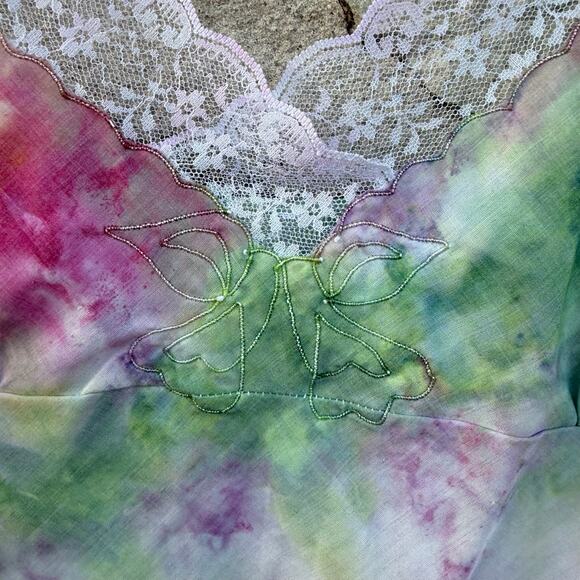 Vintage sears Upcycled ice dyed slip size 40/ extra large - Picture 5 of 6